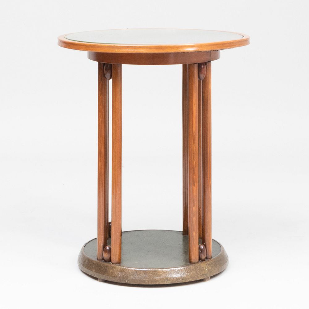 Appraisal: Josef Hoffman Planished Metal-Mounted Birch Circular Table for J J