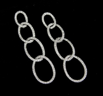 Appraisal: A Pair Diamond Pendant Earrings in k Gold k white