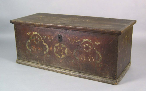 Appraisal: Pennsylvania painted pine dower chest late th c the front