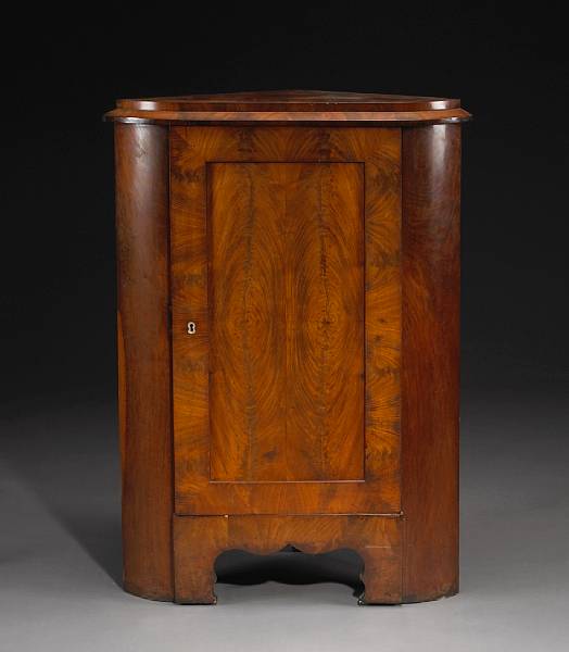 Appraisal: A Danish Neoclassical walnut corner cabinet second quarter th century