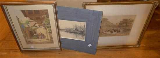 Appraisal: GROUP OF ASSORTED WORKS INCLUDING DAVID LAW WATERCOLOUR AND FRANK