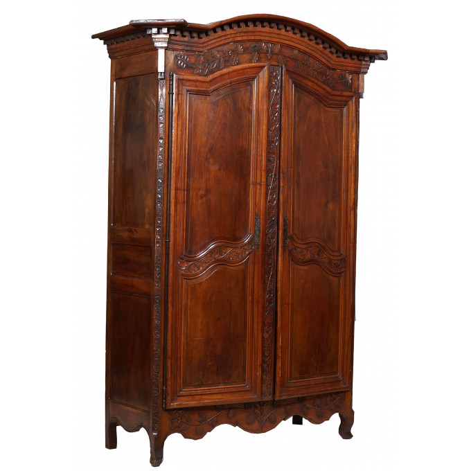 Appraisal: French Provincial Louis XV Carved Walnut Armoire early th c