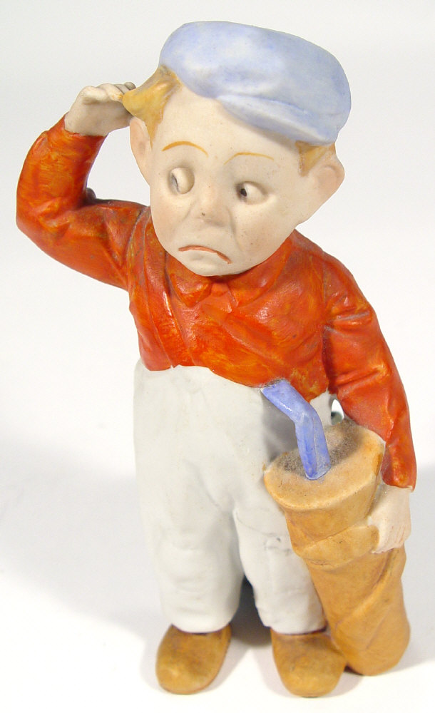 Appraisal: Bisque novelty golf figural spill vase with hand painted decoration