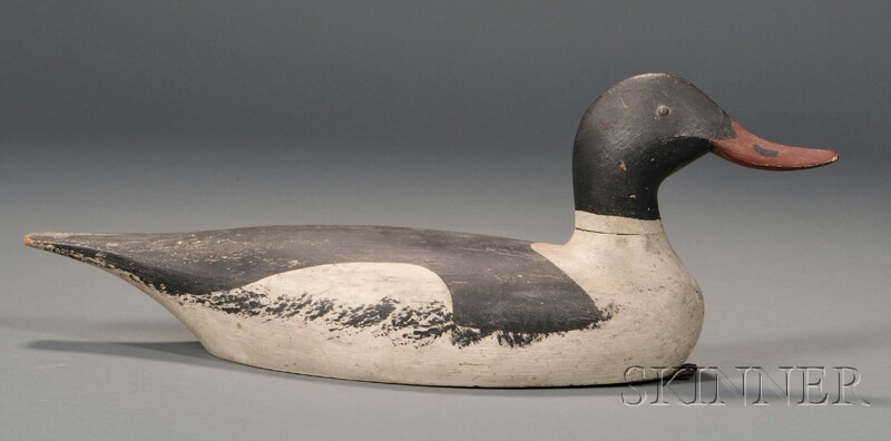 Appraisal: Folk Carved Merganser Duck Decoy America early th century with