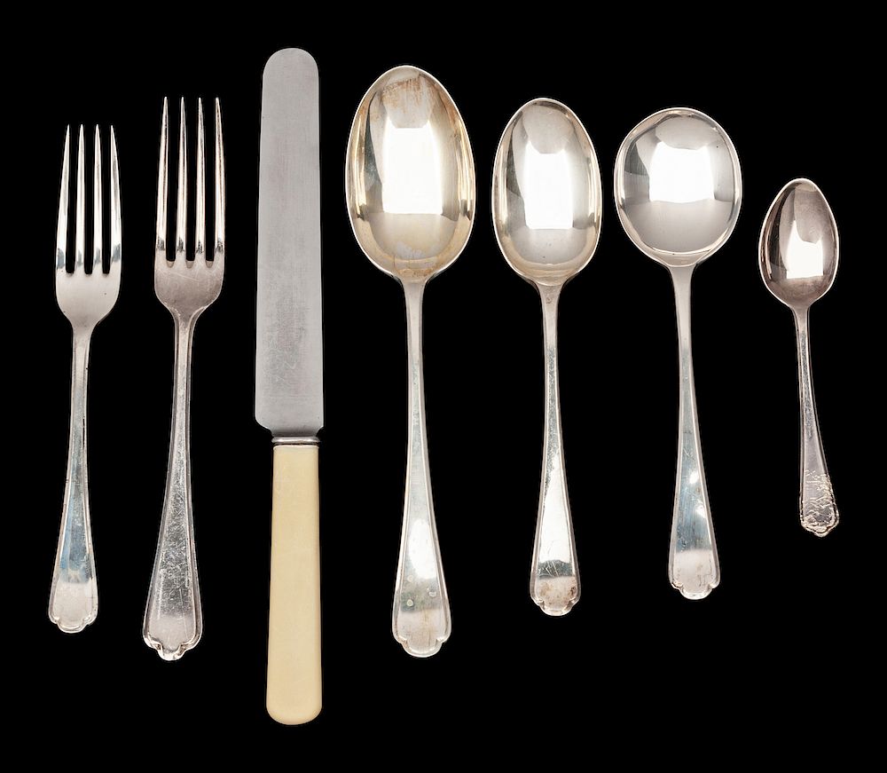 Appraisal: An English Silver Flatware Service An English Silver Flatware Service