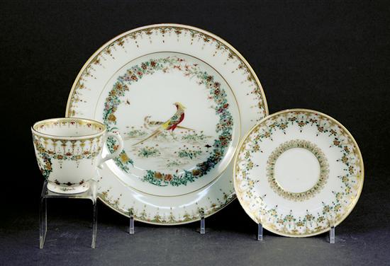 Appraisal: Japanese porcelain dessert service scebic pattern with crane design comprising