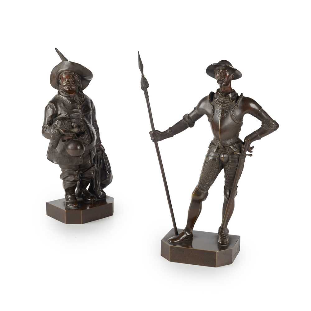 Appraisal: ANTONIN MOINE FRENCH - DON QUIXOTE AND SANCHO PANZA Bronze