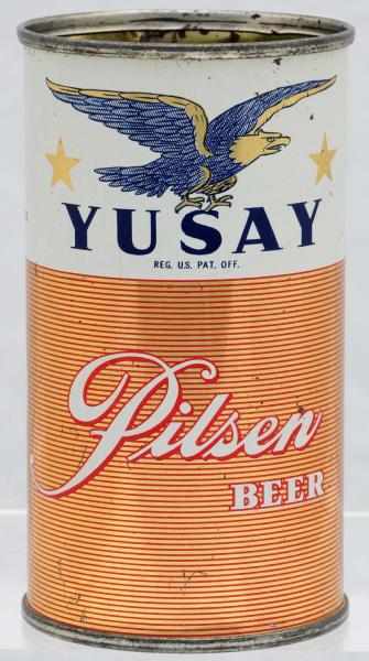 Appraisal: Yusay Pilsen Beer Flat Top Beer Can - Top lid