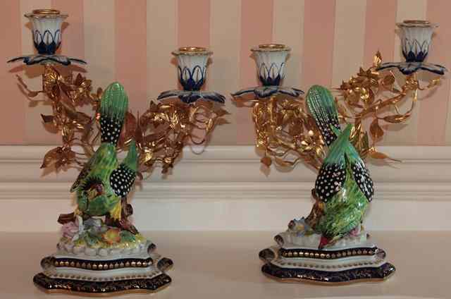 Appraisal: A PAIR OF ITALIAN MANGANI PORCELAIN AND GILT METAL MOUNTED