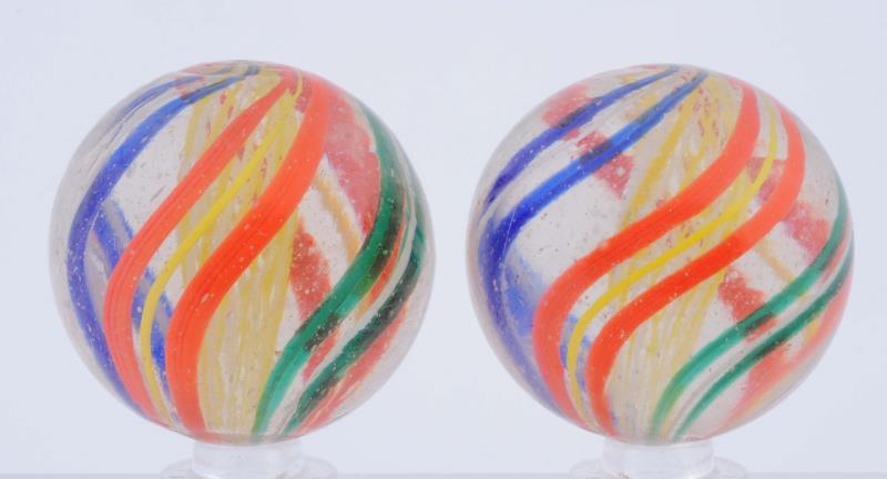 Appraisal: Lot Of Same Cane Large Swirl Marbles Great and unusually