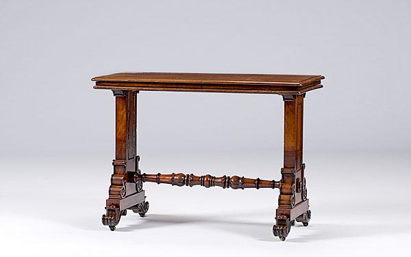 Appraisal: MECHANICAL RISING SIDE TABLE English or American ca - mahogany