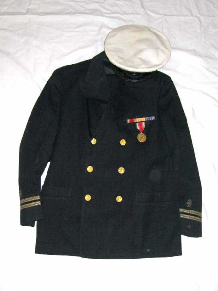 Appraisal: Naval Uniform Lot Includes Dress jacket and slacks with WWII