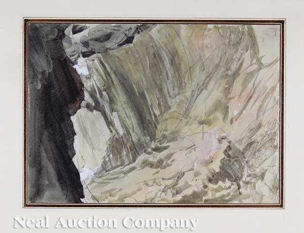 Appraisal: John Ruskin British - A Cave Seen in Sunlight and