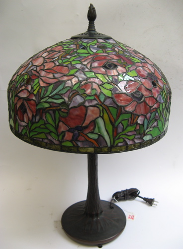 Appraisal: A HAND CRAFTED TABLE LAMP The in diameter stained and