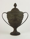 Appraisal: URN - Two handle silver urn with gilded interior on