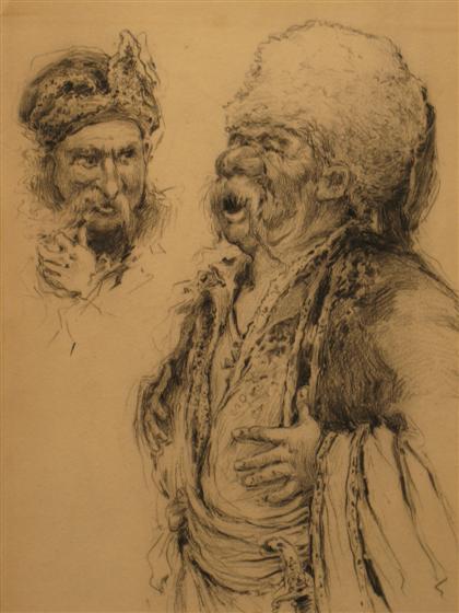 Appraisal: ATTRIBUTED TO ILYA YEFIMOVICH REPINE russian - SKETCH TO THE