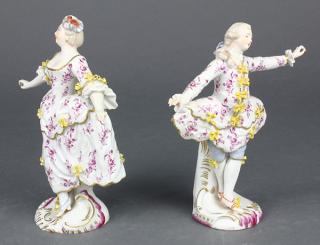 Appraisal: Pair of French porcelain figures depicting a courting couple one