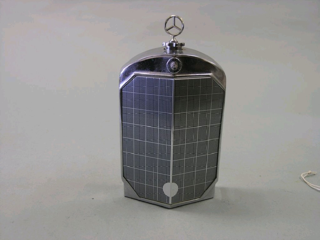 Appraisal: A Ruddspeed spirit flask Mercedes chrome plated in the form