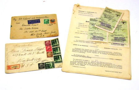 Appraisal: Lot consists of German WWII envelopes addressed to New York