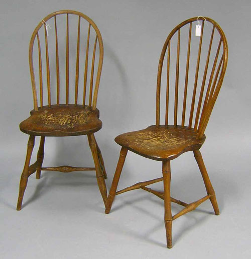 Appraisal: Two bowback windsor chairs early th c