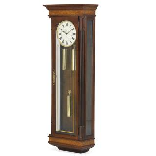 Appraisal: HOWARD MILLER MAHOGANY WALL REGULATOR CLOCK Three weight sweep second