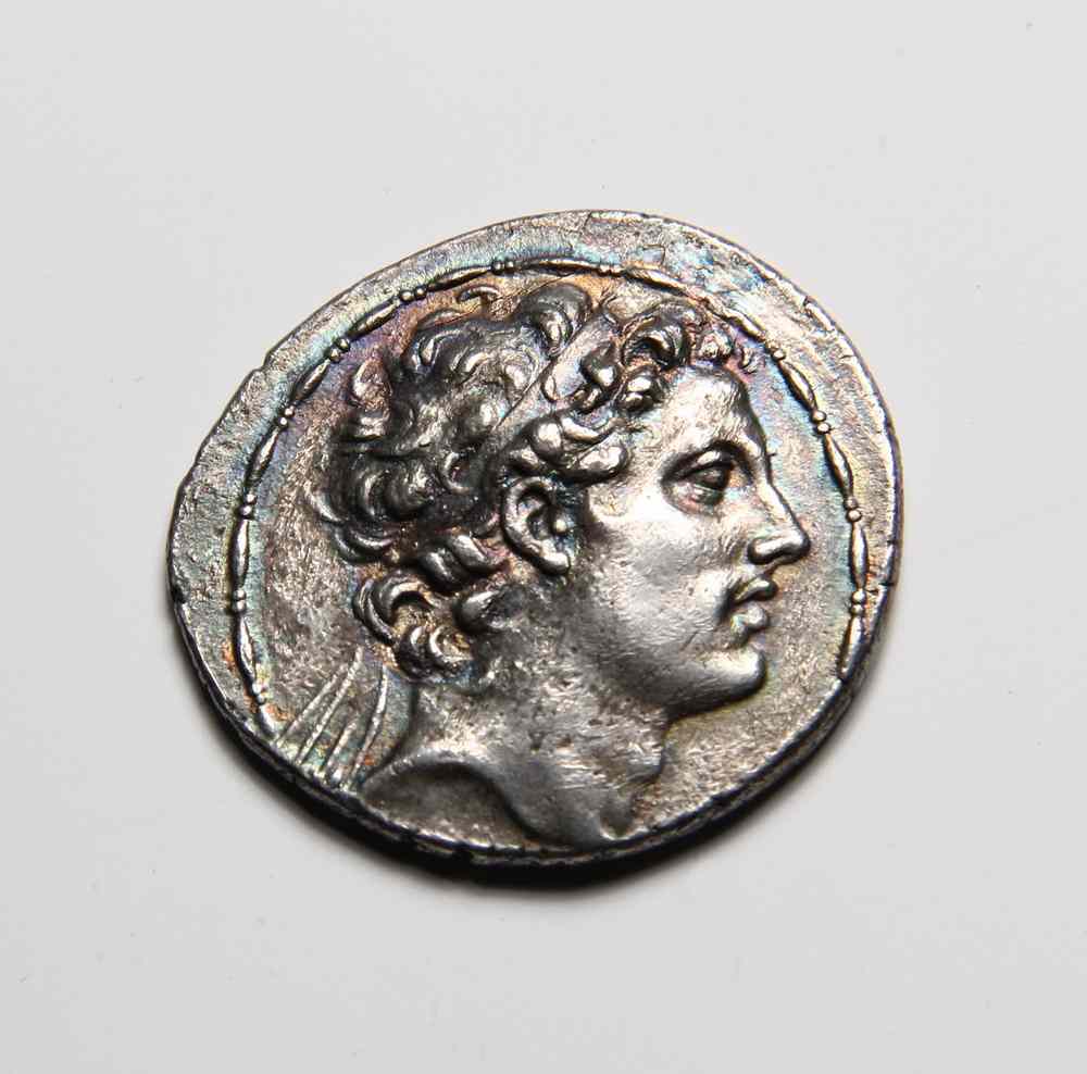 Appraisal: ANCIENT SILVER SELEUCID TETRADRACHM COIN -ANTIOCHUS IV- - BC Obv