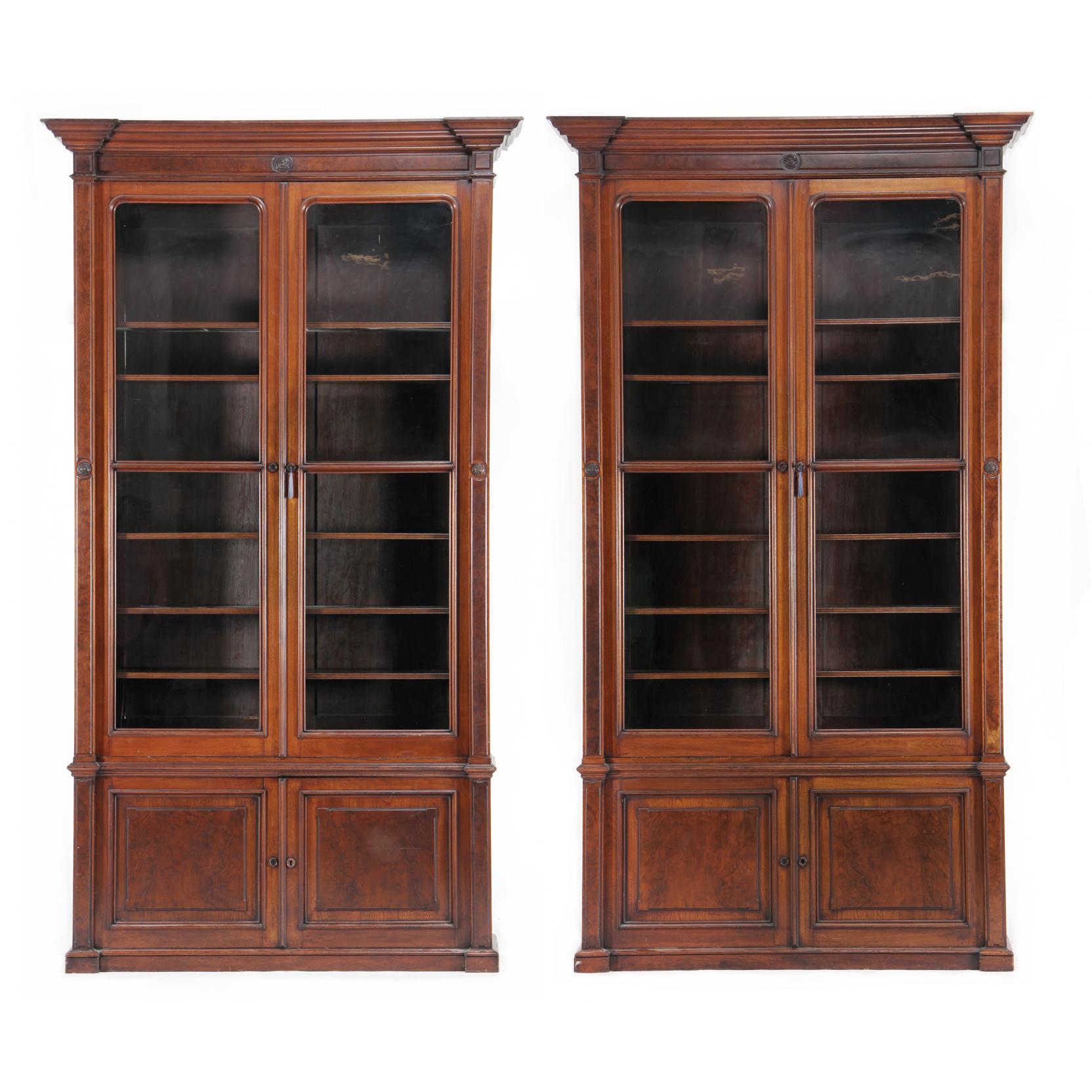 Appraisal: Pair of American Monumental Renaissance Revival Bookcases attributed to Philadelphia