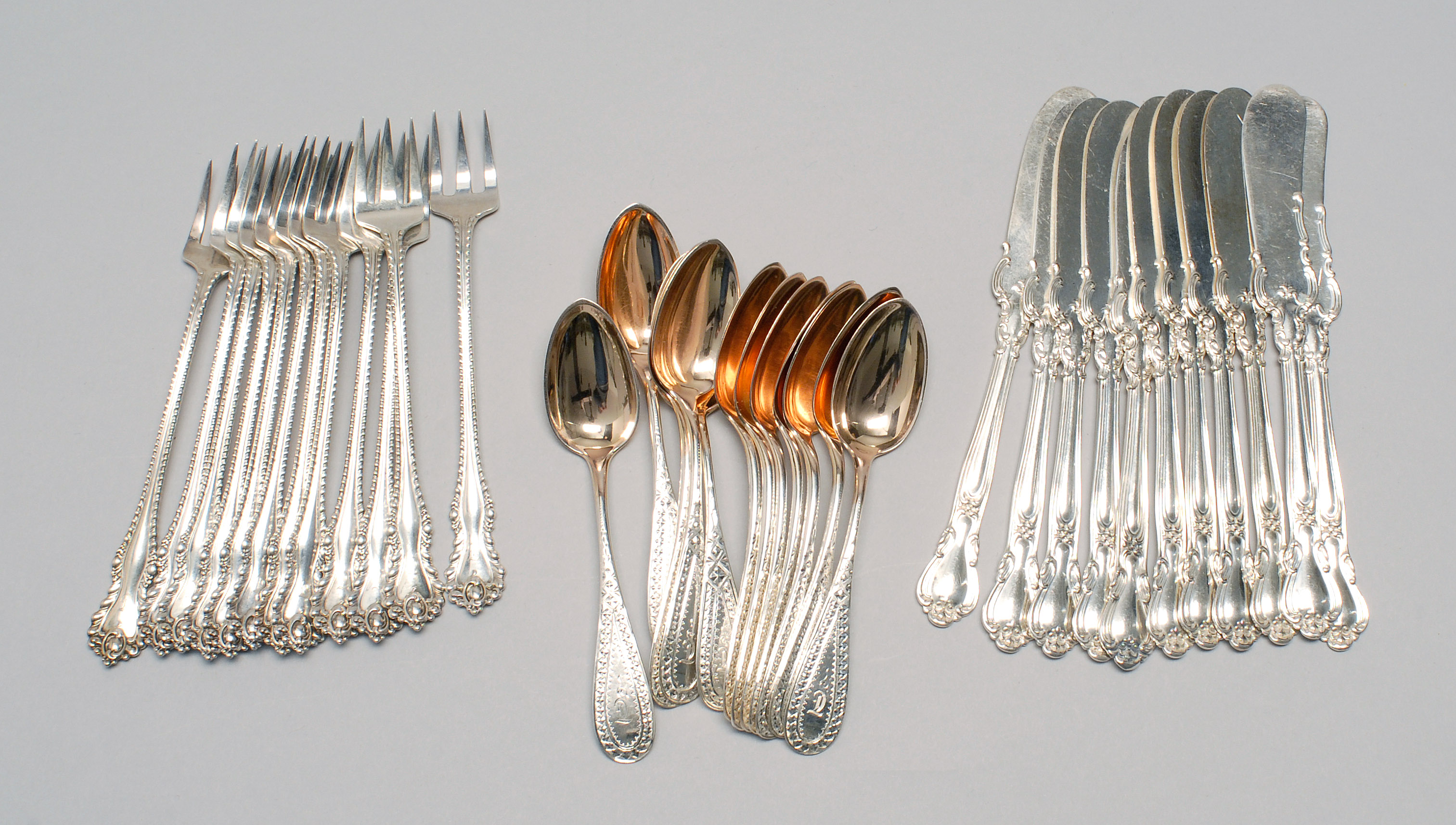 Appraisal: THIRTY-SIX PIECES OF STERLING SILVER FLATWARE By various makers Includes