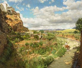 Appraisal: CLARK HULINGS - Below Ronda oil on canvas x inches