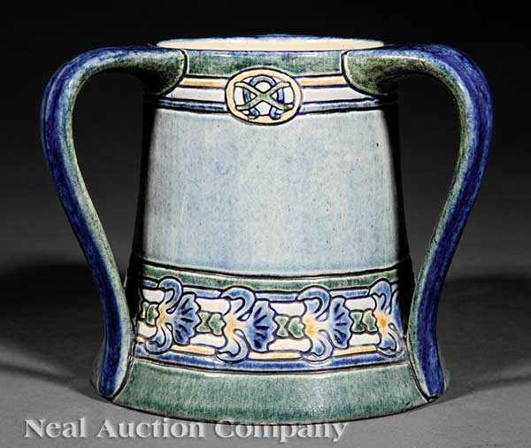 Appraisal: A Newcomb College Art Pottery High Glaze Tyg decorated by