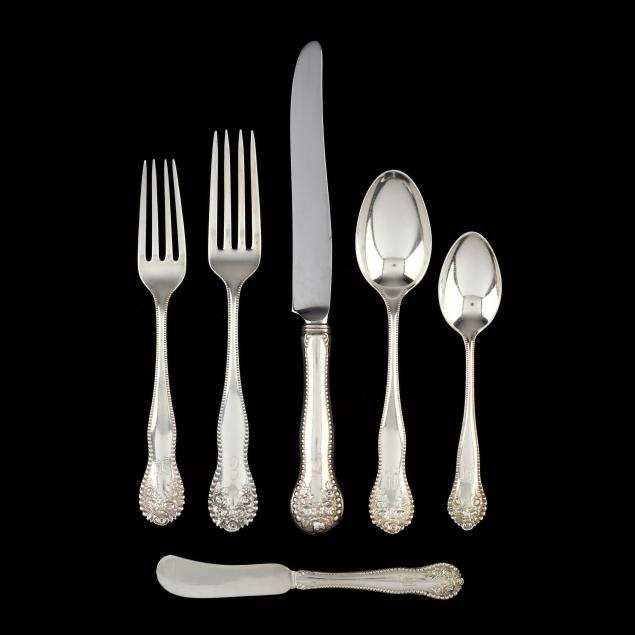 Appraisal: GORHAM LANCASTER ROSE STERLING SILVER FLATWARE SERVICE pieces including knives