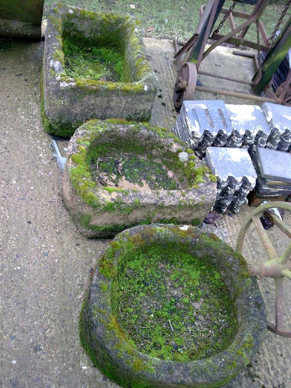 Appraisal: A D-shaped shallow Stone Trough