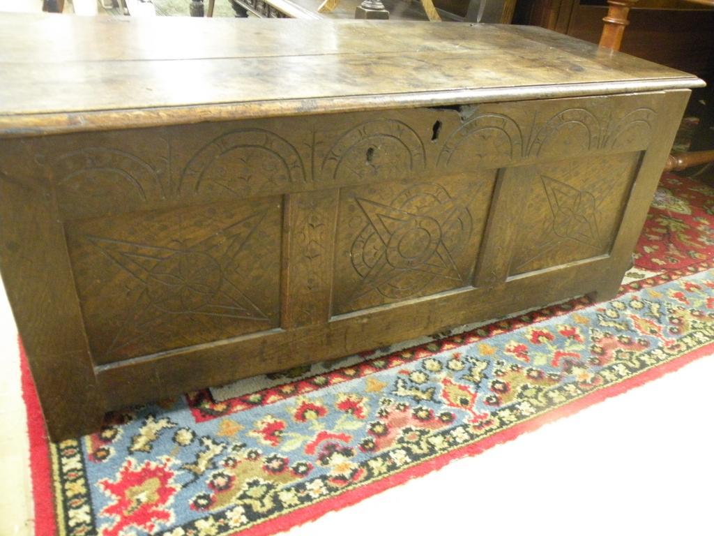 Appraisal: A late th early thC carved oak coffer