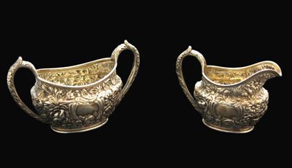 Appraisal: A sterling Repousse creamer and sugar j e caldwell co