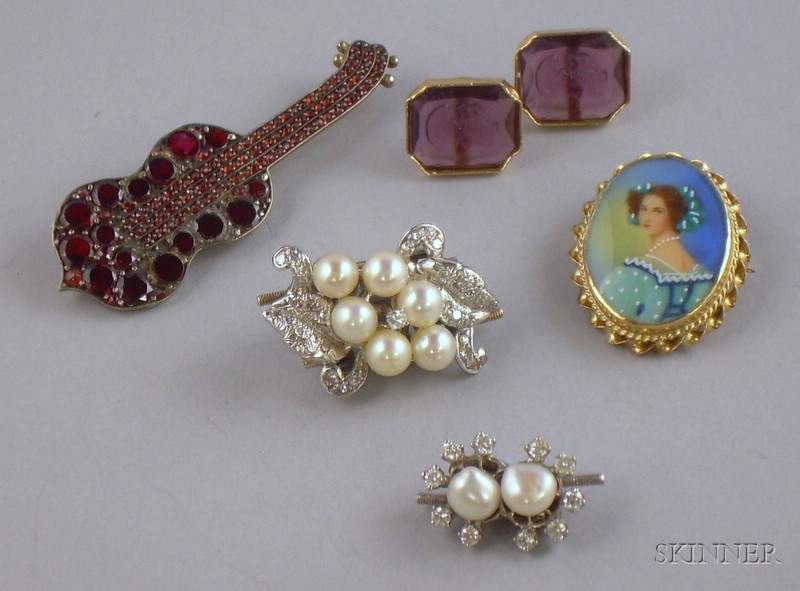 Appraisal: Small Group of Estate Jewelry including two pearl and diamond