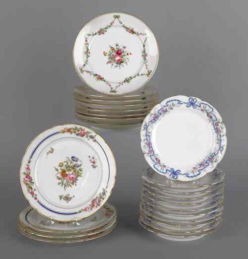 Appraisal: Set of eleven French porcelain plates together with eight unmarked