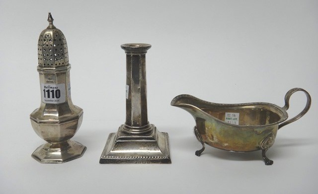 Appraisal: Silver and silver mounted wares comprising an octagonal baluster shaped