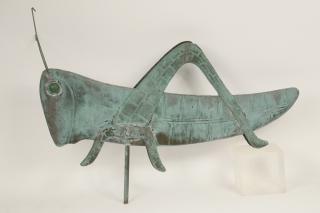 Appraisal: GRASSHOPPER WEATHERVANE Copper Full Body Grasshopper Form Weathervane copy of