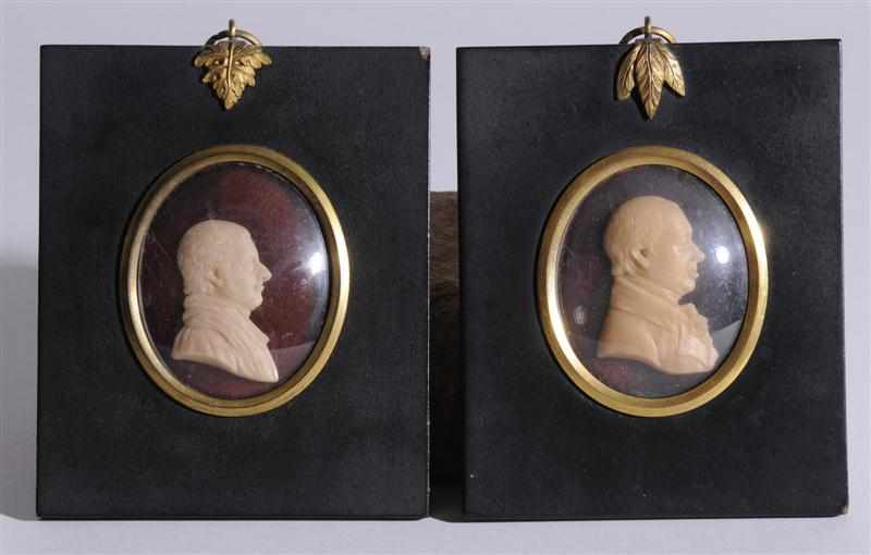 Appraisal: BRITISH WAXWORK PROFILE MINIATURE RONDEL OF THE DUKE OF WELLINGTON