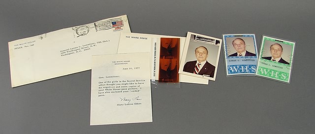 Appraisal: Pair of voided White House Staff Identification cards one in