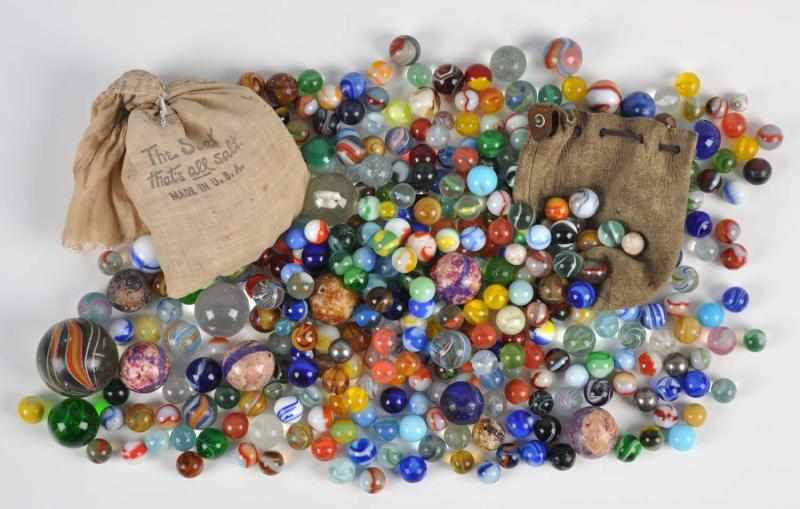 Appraisal: Large Lot of Handmade Machine Made Marbles Description This lot