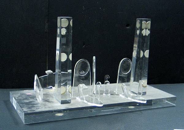 Appraisal: A group of lucite display cases and stands Including two