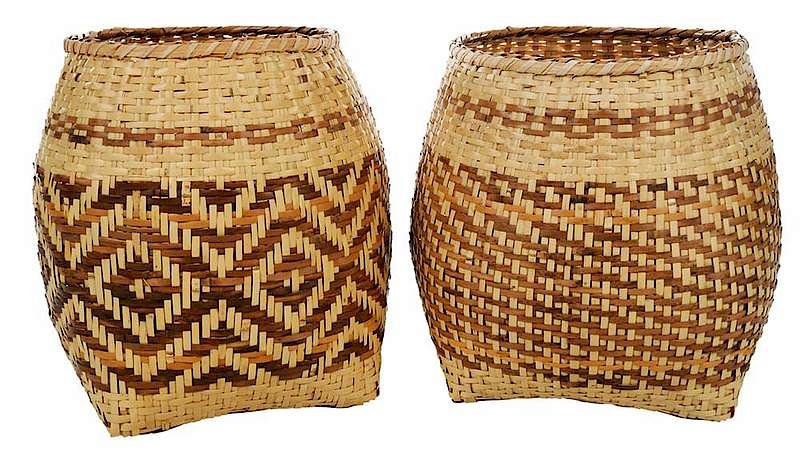 Appraisal: Two Emma Garrett Cherokee Storage Baskets Qualla Boundary North Carolina