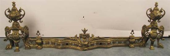 Appraisal: A Pair of Cast Brass Chenet and Central Rail all