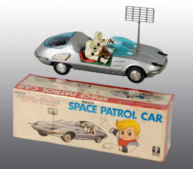 Appraisal: Tin Space Patrol Car Battery-Operated Toy Description Japanese Working Made