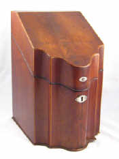 Appraisal: A Georgian mahogany cutlery box circa with shaped front and