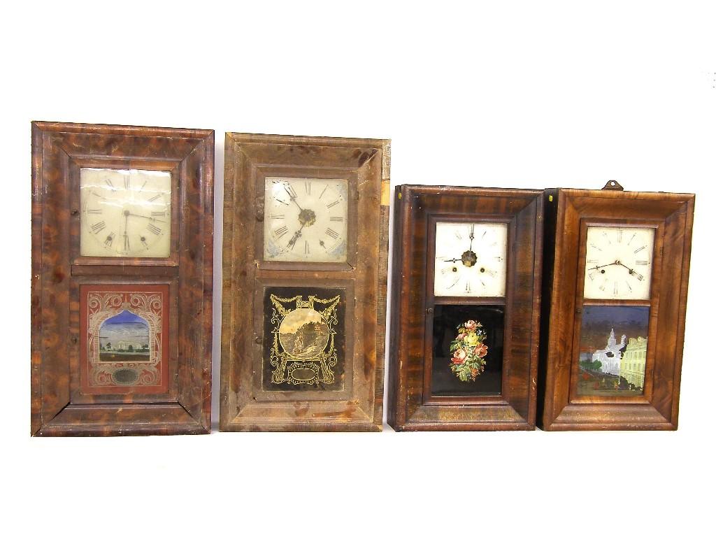 Appraisal: Four various American two train ogee wall clocks in need