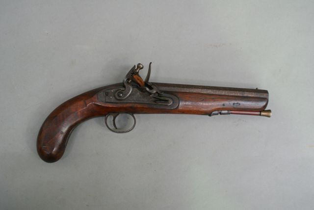 Appraisal: A British Officer's flintlock pistol caliber inch octagonal barrel proofed