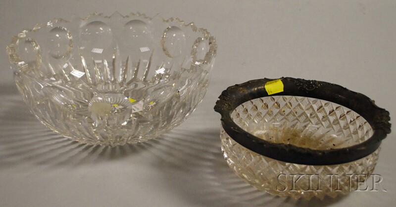 Appraisal: Gorham Sterling Silver-mounted Colorless Cut Glass Bowl and a Cut