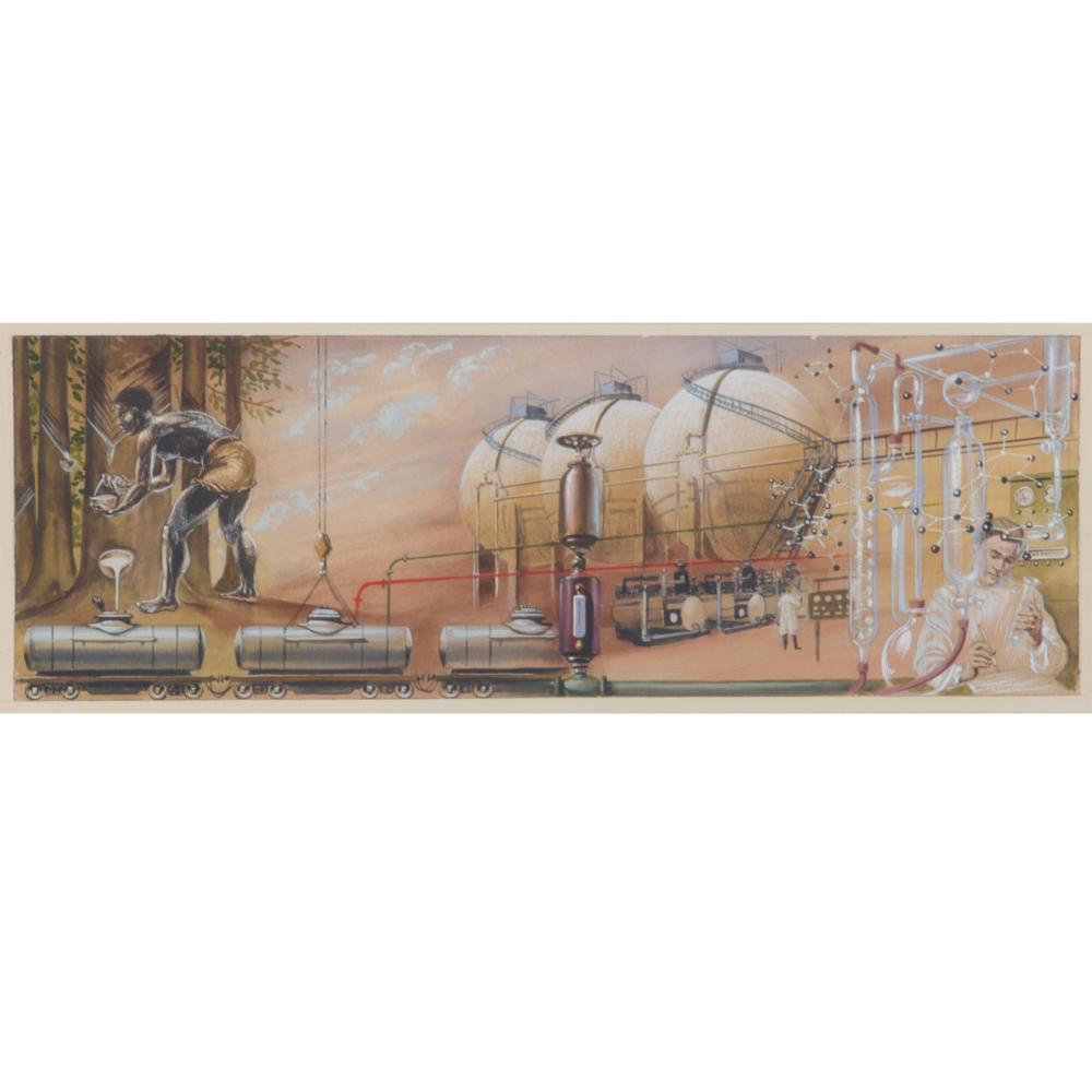 Appraisal: Gilbert Hancox New York United Kingdom mural study illustration for